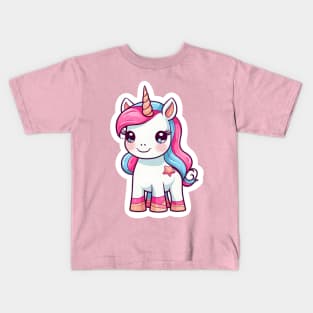 cute Kawaii Unicorn sticker Kids T-Shirt